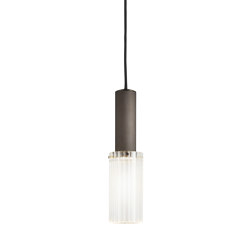 Flume | 80 Pendant - Bronze & Frosted Reeded Glass | Suspended lights | J. Adams & Co