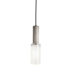 Flume | 80 Pendant - Satin Nickel & Frosted Reeded Glass | Lampade sospensione | J. Adams & Co
