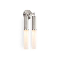 Flume | Double Wall Light - Satin Nickel & Frosted Glass | Wall lights | J. Adams & Co