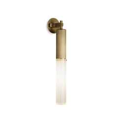 Flume | Wall Light - Antique Brass & Frosted Reeded Glass | Wall lights | J. Adams & Co.