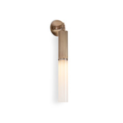 Flume | Wall Light - Antique Brass & Frosted Reeded Glass | Wall lights | J. Adams & Co