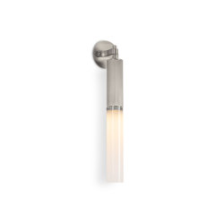 Flume | Wall Light - Satin Nickel & Frosted Reeded Glass | Lampade parete | J. Adams & Co