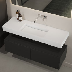 SOLID SURFACE | Poppy Solid Surface Wall Mounted Washbasin - 90cm | Lavabos | Riluxa