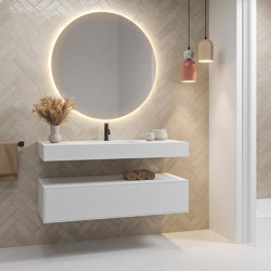 MDF | Gaia Classic Wall-Mounted MDF Bathroom Cabinet - 1 drawer | Bathroom furniture | Riluxa