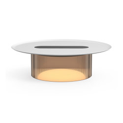 Carousel Small Table Bronze Base 16 White Tray | Luminaires de table | Pablo