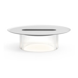 Carousel Small Table Clear Base 16 White Tray | Table lights | Pablo