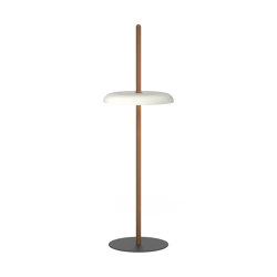 Nivel Floor Walnut with White Shade | Free-standing lights | Pablo