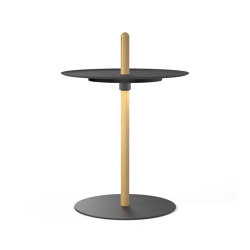 Nivel Pedestal Small White Oak with Black Tray | Side tables | Pablo