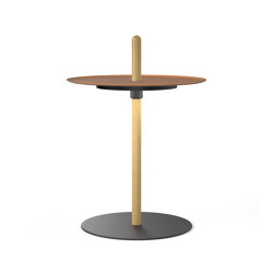 Nivel Pedestal Small White Oak with Terracotta Tray | Side tables | Pablo