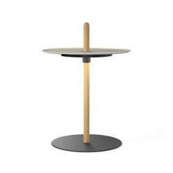 Nivel Pedestal Small White Oak with White Tray | Side tables | Pablo