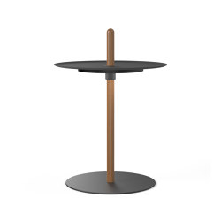 Nivel Pedestal Small Walnut with Black Tray | Side tables | Pablo
