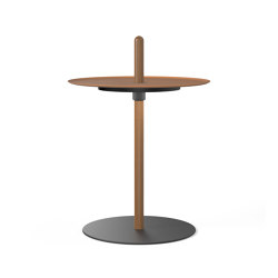 Nivel Pedestal Small Walnut with Terracotta Tray | Tavolini alti | Pablo