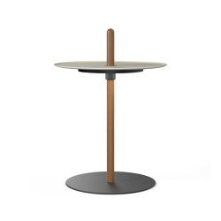 Nivel Pedestal Small Walnut with White Tray | Tables d'appoint | Pablo