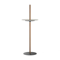 Nivel Pedestal Large Walnut with White Tray | Side tables | Pablo