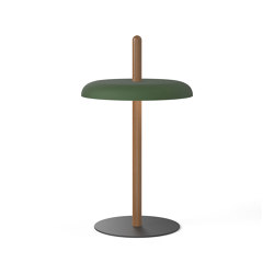 Nivel Table Walnut with Forest Green Shade | Table lights | Pablo
