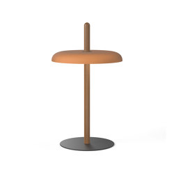 Nivel Table Walnut with Terracotta Shade | Lampade tavolo | Pablo
