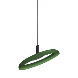 Nivel Pendant 15 Forest Green with Black Cord | Suspensions | Pablo