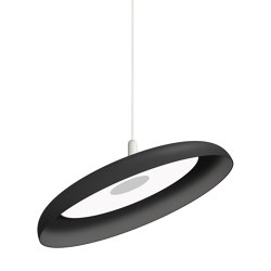 Nivel Pendant 22 Black Shade with White Cord | Suspended lights | Pablo