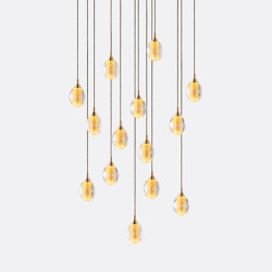 Honeycomb 14 - Gold Leaf | Ceiling suspended chandeliers | Shakuff