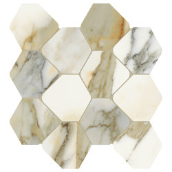 Scultorea | Tessere Rombo Calacatta Vena Antica 44,2x25,6 | Ceramic tiles | Marca Corona