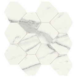 Scultorea | Tessere Rombo Statuario Vena Argento 44,2x25,6 | Ceramic tiles | Marca Corona