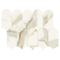 Scultorea | Tessere Arco Calacatta Oro Fino 41,2x30,3 | Baldosas de cerámica | Marca Corona