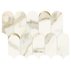Scultorea | Tessere Arco Oro Calacatta Oro Fino 41,2x30,3 | Ceramic tiles | Marca Corona