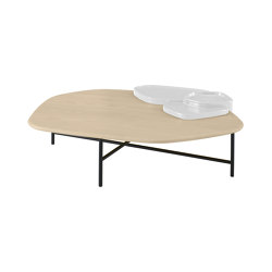 Lewa | Table basse Frêne naturel / Céramique Blanche Grand Modèle | Coffee tables | Ligne Roset