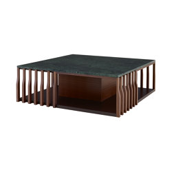Utopia | Low Table Dark Walnut Verde Marble Top | Coffee tables | Ligne Roset