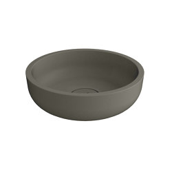 Aufsatzschale white 38cm rund Mineralwerkstoff beton | Waschtische | Vigour