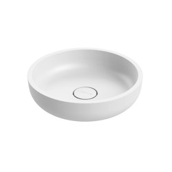 Top bowl white 38 cm round solid surface white matt | Lavabos | Vigour