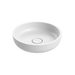 Top bowl white 45 cm round solid surface white matt | Lavabi | Vigour