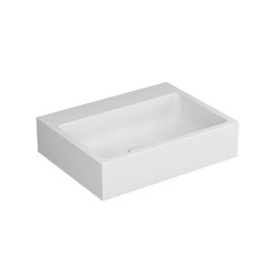 Hand basin white 50 x 38cm without tap hole solid surface white | Lavabos | Vigour
