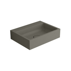 Hand basin white 50 x 38cm without tap hole solid surface concrete | Wash basins | Vigour