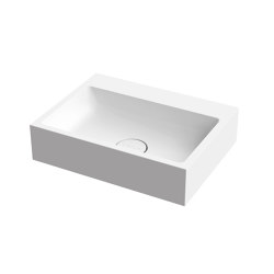 Hand basin white 50 x 38cm without tap hole solid surface white matt | Wash basins | Vigour