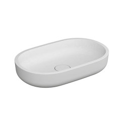 Countertop basin white 58 x 38cm oval solid surface white | Waschtische | Vigour