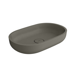 Countertop basin white 58 x 38cm oval solid surface concrete | Wash basins | Vigour