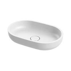 Countertop basin white 58 x 38cm oval solid surface white matt | Lavabos | Vigour