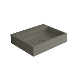 Washbasin white 60 x 48 cm solid surface concrete | Wash basins | Vigour