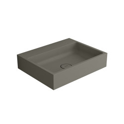 Washbasin white 60 x 48cm without tap hole solid surface concrete | Wash basins | Vigour