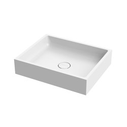 Washbasin white 60 x 48 cm without tap hole solid surface white matt | Wash basins | Vigour