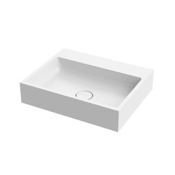 Washbasin white 60 x 48cm without tap hole solid surface white matt | Waschtische | Vigour