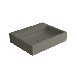 Washbasin white 80 x 48 cm solid surface concrete | Waschtische | Vigour