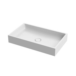 Washbasin white 80 x 48 cm without tap hole solid surface white matt | Wash basins | Vigour