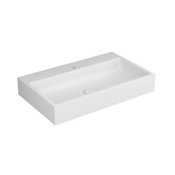 Washbasin white 80 x 48 cm solid surface white matt | Waschtische | Vigour