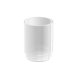 Replacement brush glass bowl white satin-finish | Toilet brush holders | Vigour
