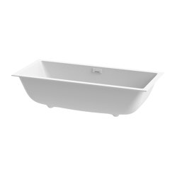 Fitted bath in solid surface white 180 x 80 cm matt white with cascade spout | Badewannen | Vigour