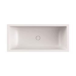Back-to-wall bath solid surface white 180 x 80 cm 2-sided left matt white | Badewannen | Vigour