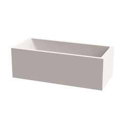 Back-to-wall bath solid surface white 170 x 80 cm 3-sided matt white | Badewannen | Vigour