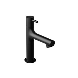 Single-lever mixer white Piccolo with drain set in matt black | Wash basin taps | Vigour